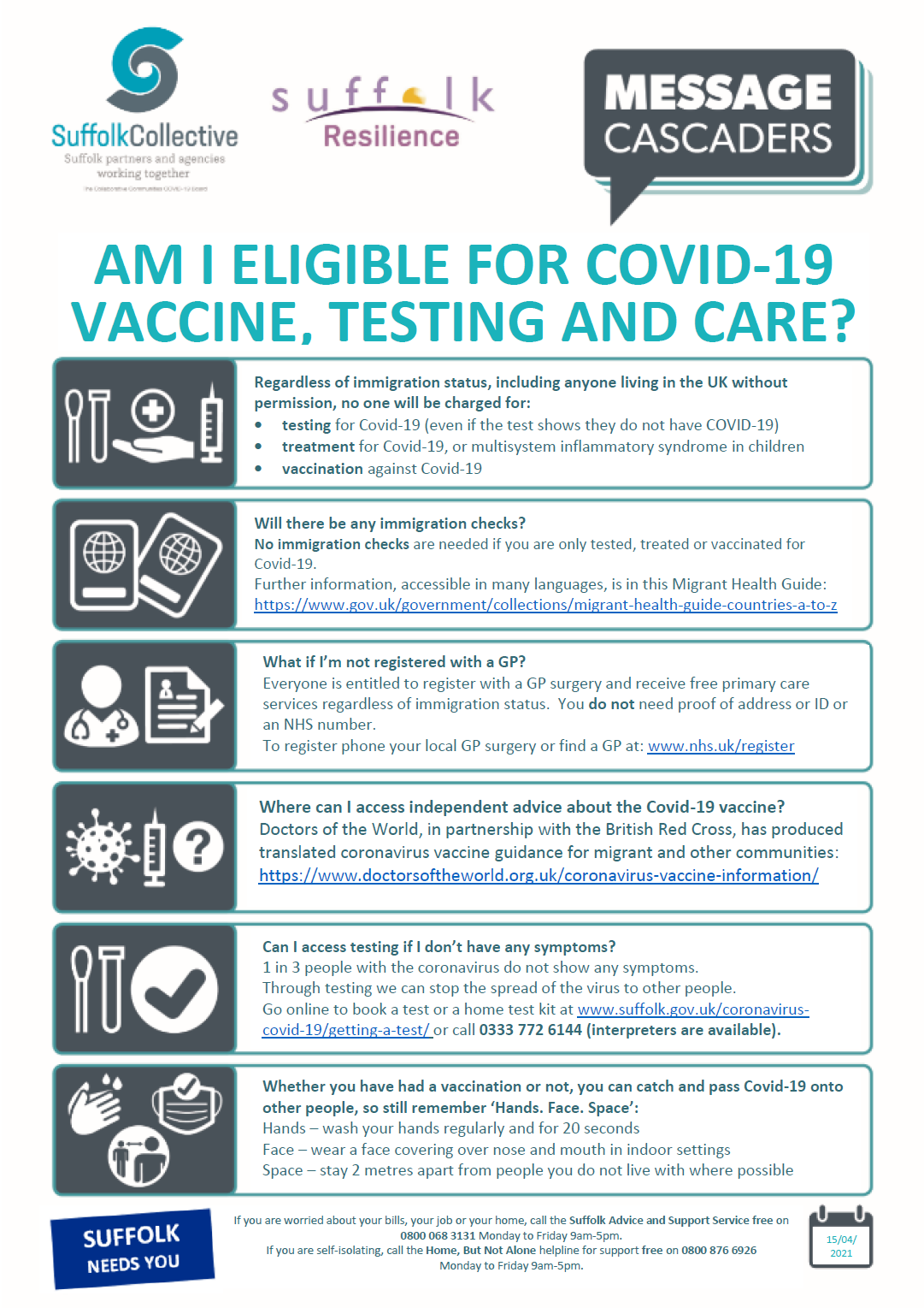 Am I Eligible for Covid Testing, Vaccine & Care