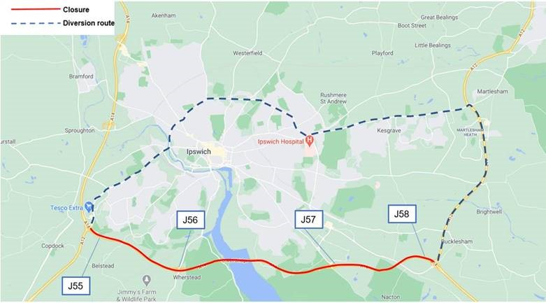 Orwell Bridge Roadworks